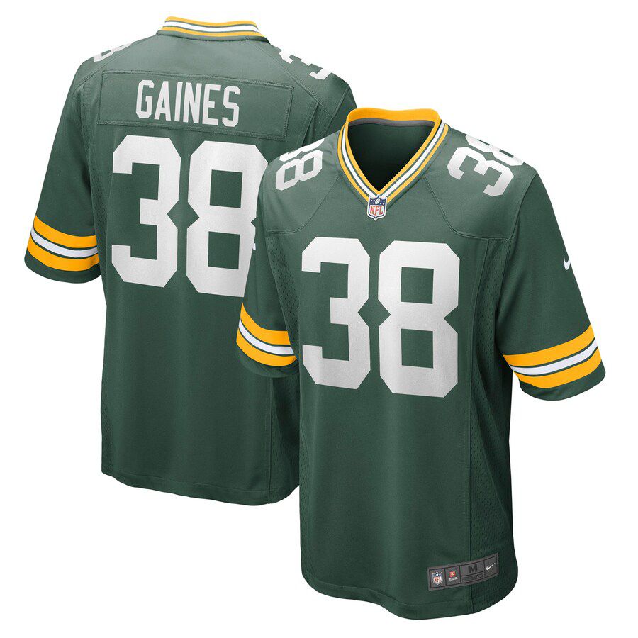 Men Green Bay Packers 38 Innis Gaines Nike Green Game NFL Jersey